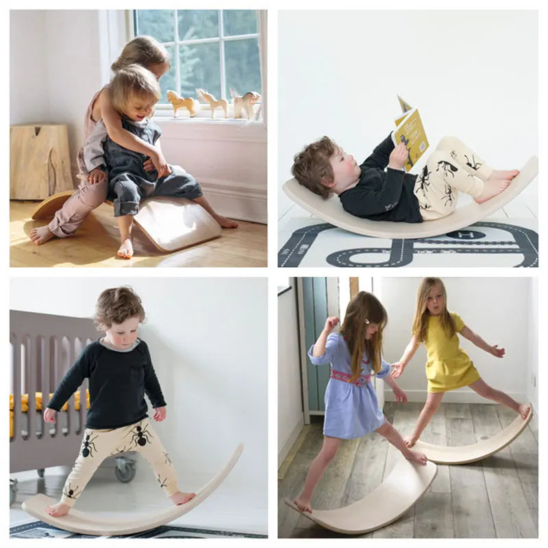 High Quality Child Wooden Balance Board Body Wobble Balance Workout Twist Training Equipment Children'S Balance Seesaw Toys