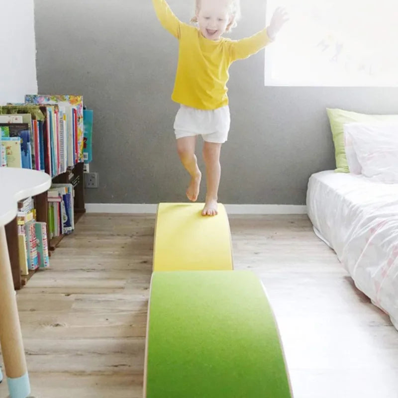 High Quality Child Wooden Balance Board Body Wobble Balance Workout Twist Training Equipment Children'S Balance Seesaw Toys